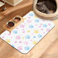 Dog Bowl Mat,Colorful Dog Paws Pet Feeding Mat for Floors Waterproof,Animal Absorbent Dogs Placemat for Food and Water Quick Dry Pet Cat Feeding Mats with Non Slip Bottom 16" x 24"