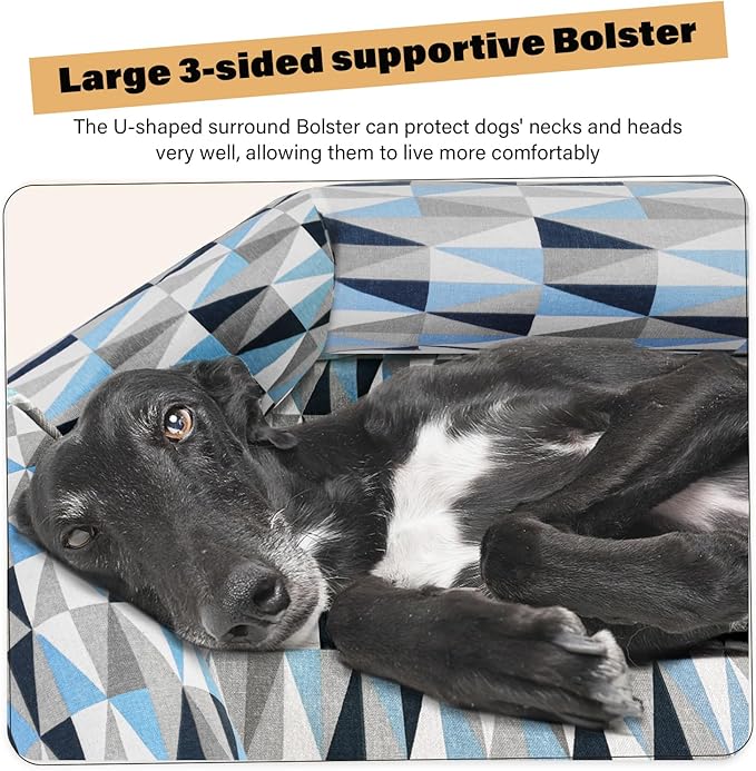 Orthopedic Dog Bed - Beds Bolster,Cooling Elevated Dog Beds with Metal Frame,Raised Dogs Bed,Easy to Assemble,Up to 130 lbs,X-Large (51" L x 32.3" W x 7.8" Th)