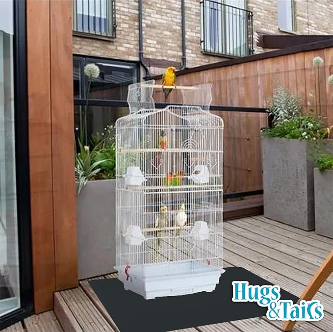 Under Pet Cage Mat for Bird Cages, Reptile Aquariums, Dog Kennels, Water-Resistant Pad for Hard Floors and Surfaces, 46 Inches x 96 Inches, Clear