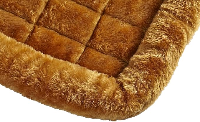 MidWest Homes for Pets QuietTime XXS Dog Bed – Cinnamon Faux Fur Bolster, Ultra-Soft and Machine Washable, Fits 18-Inch Crates and Carriers, for Small Dogs and Cats