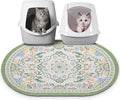 Bienbee Cat Litter Mat, 33" x 22" Large Size Litter Box Mat Rug with Non-Slip Bottom,Urine and Water Proof, Easy to Clean Cat Supplies Essentials for Indoor Kitty Kitten Floor,Bean-Green L
