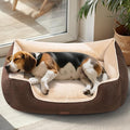 Orthopedic Dog Bed for Large Sized Dogs with Removable Washable Cover, Waterproof Lining & Non-Slip Base, Pet Dogs Couch Sofa with Extra Thick Dual-Layer Interior Padding, 36", Brown