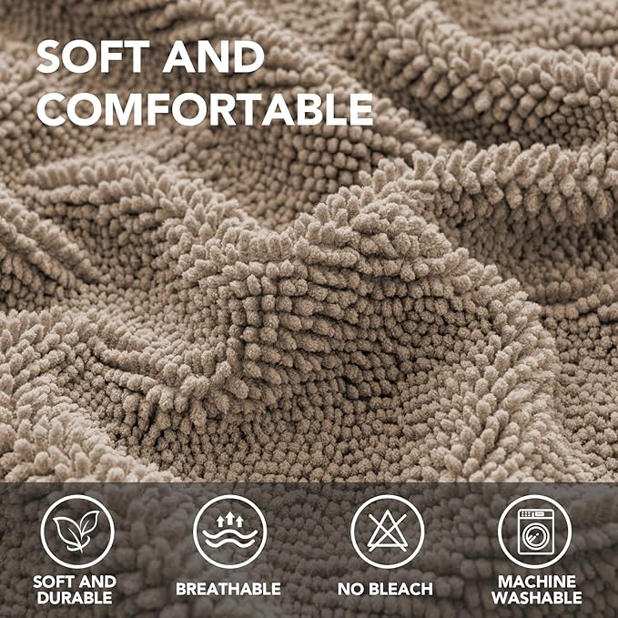 H.VERSAILTEX Non Slip Pet Couch Cover Chenille Dog Bed Protector Thick Soft Sofa Slipcover Pet Friendly Washable Couch Cushion Covers for Pets (68" x 82", Sand)