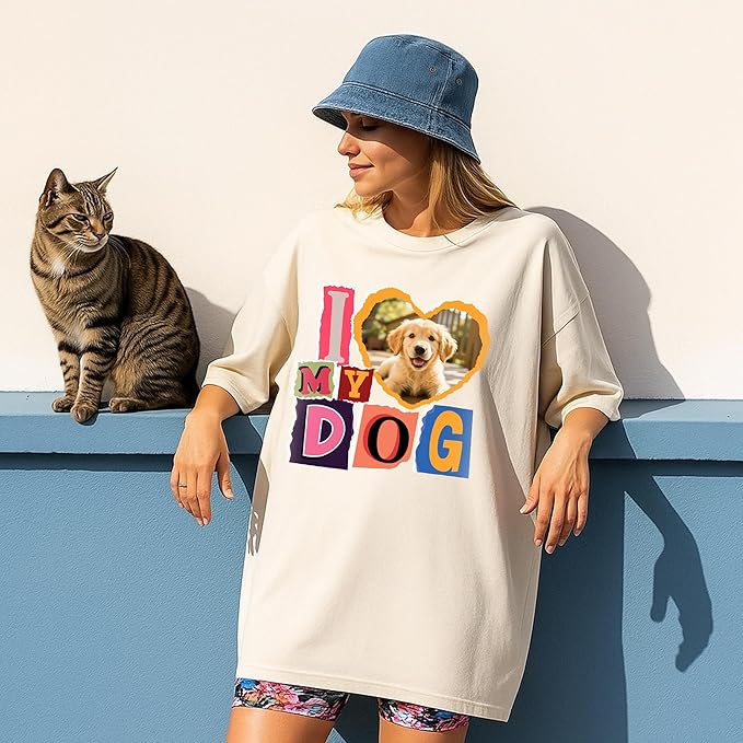 H-DEWALL Custom Shirts Custom Bootleg Rap Shirt for Him Custom Face Shirt with Photo Pet Custom Tees Gift for Dog Cat Lover