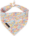 ARING PET Girl Dog Bandana, Spring Summer Daisy Floral Pet Bandana Scarf Triangle Bibs for Puppy Small Medium Large Dogs-S