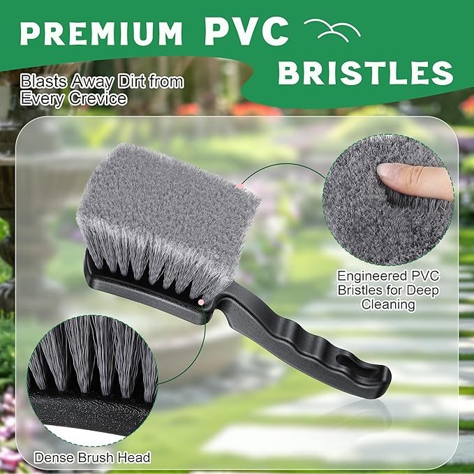 2 Pack Brush for Bird Baths, Bird Bath Cleaner with Ergonomic Handle and PVC Bristles, Gentle Yet Effective Cleaning for Wigglers, Feeders, Hook Design