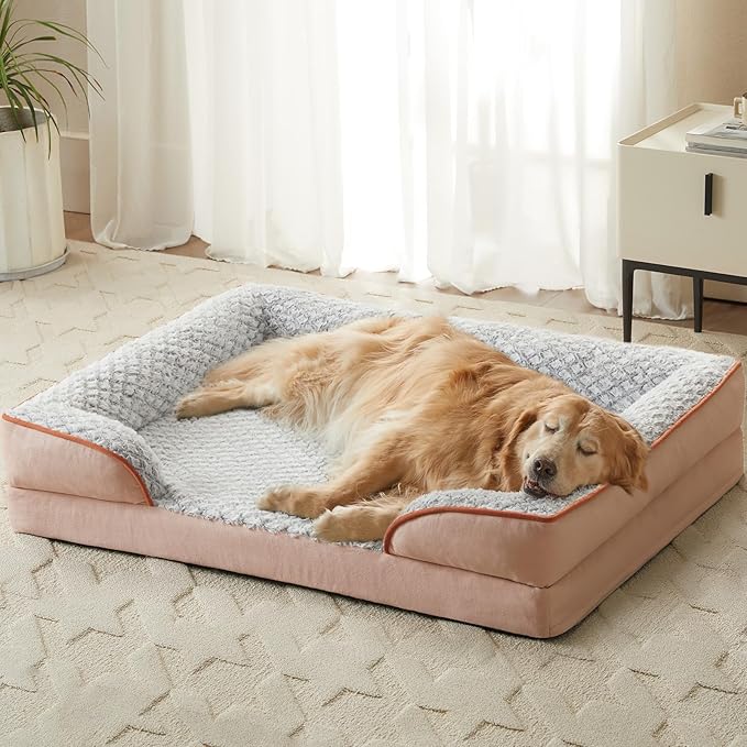 Orthopedic Dog Bed for Medium Dogs, Egg Crate Foam Bed for Medium Dogs, Equipped with Removable Waterproof Pillow Cover and Anti-Slip Bottom, Pet Bed