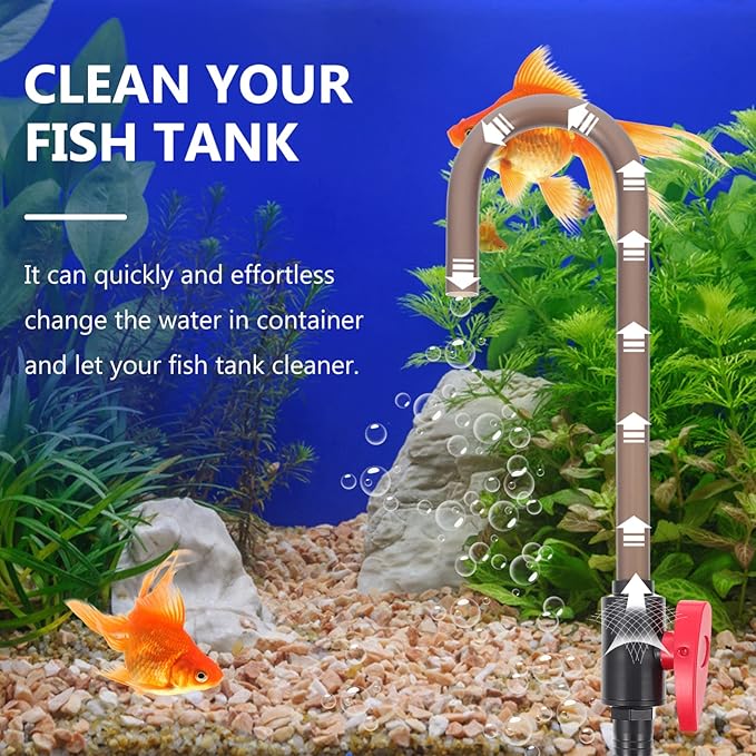 VILLCASE Hanging Type Aquarium Water Changer with Hook Fish Tank Water Supply Tool 14.56In Easy Installation for Aquarium Maintenance and Replacement