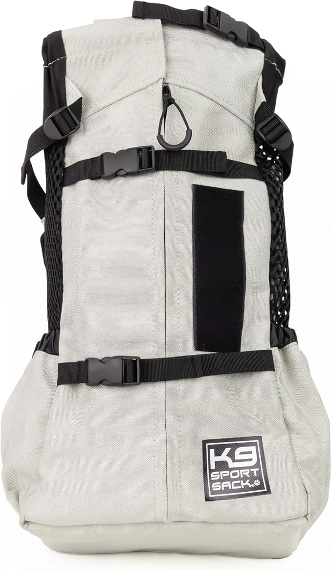 K9 Sport Sack Air 2 - Medium, Light Grey - Ideal for Dogs with 17-19” Back Length - Durable, Breathable Backpack-Style Carrier - Perfect for Walks, Short Hikes & Public Transportation