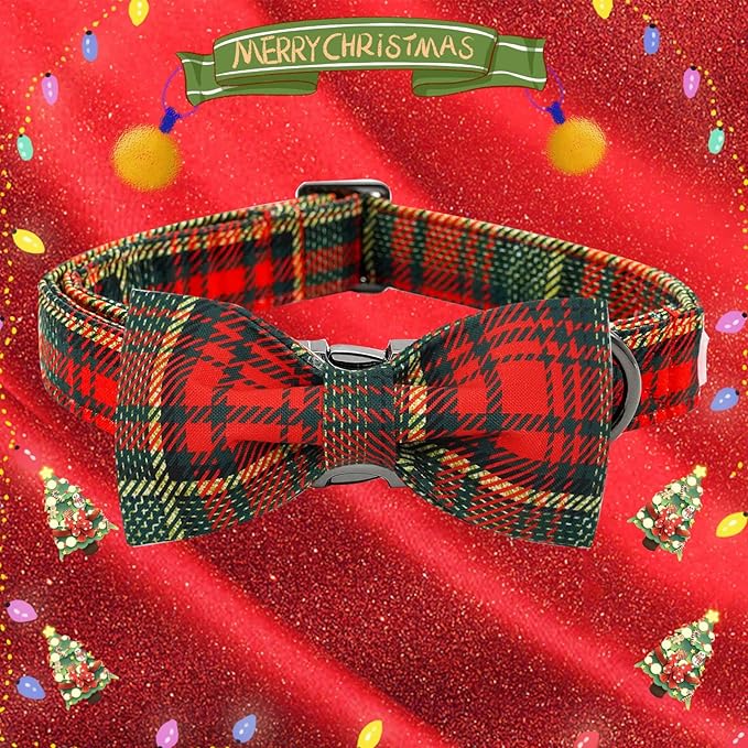 Dog Collar - Thanksgiving Turkey Dog Collar Bowtie Gift Puppy Soft Bow Adjustable Metal Buckle Pet Collar for X-Small Dogs