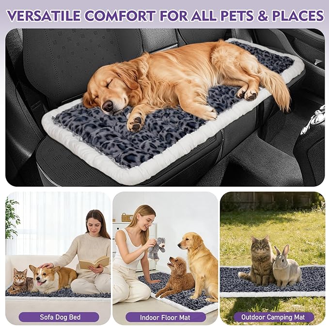 Car Back Seat Mat for Dog 53"x24" Dog Bed for Car Scratch Proof Non Slip Thick Odorless Non Fading Pet Travel Cushion Bed Overlay for Hard Bottom Extender & Cat Rabbit Pet Car Seat Cover Protector