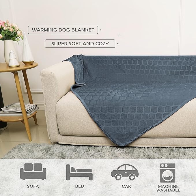 fuguitex Waterproof Dog Blanket Bed Cover Dog Crystal Velvet Moroccan Fuzzy Cozy Plush Pet Blanket Throw Blanket for Couch Sofa