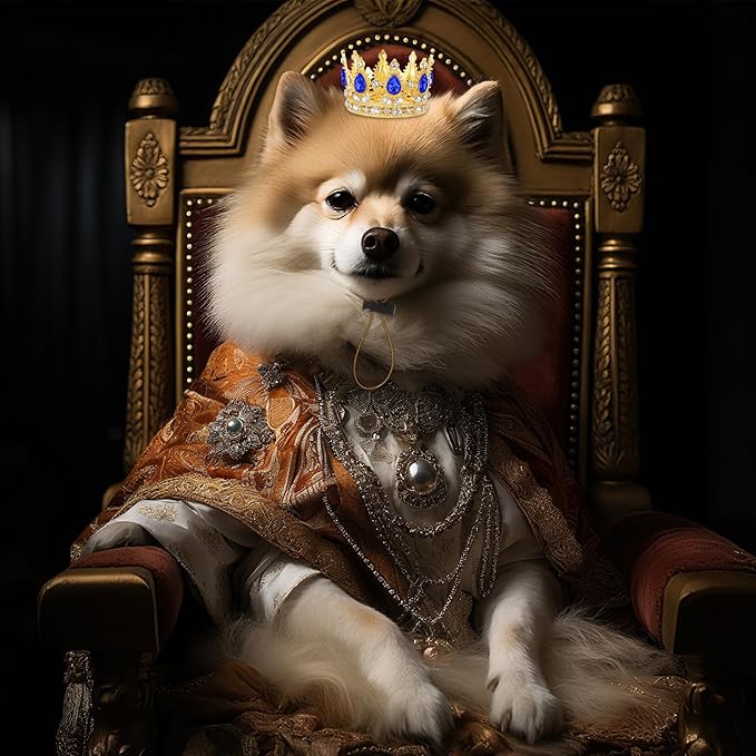 Abbylike Pet Rhinestone King Crown, Queen Crown for Birthday New Year Costume for Small Dog Cat Cosplay Party Accessories Adoption Celebration Wedding Birthday Photos Prop Costume(Blue,Small)