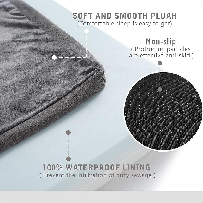 Orthopedic Memory Foam Dog Bed, Cooling Dog Beds for Medium Dogs -Waterproof Pet Bed for Crate with Removable Washable Cover, M(29inch,45Lbs)