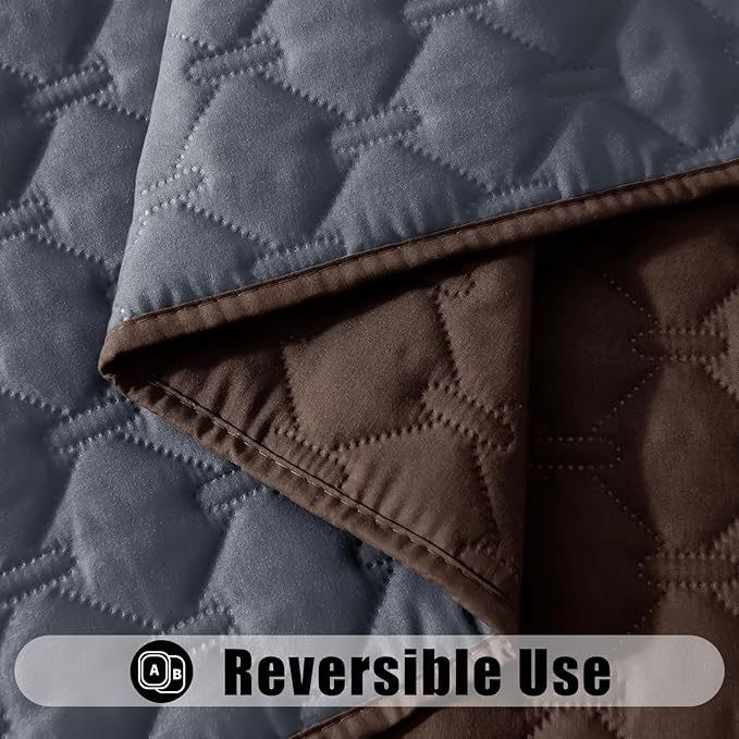 Smiry Waterproof Dog Bed Cover Blanket, Soft Reversible Pet Blanket, Washable Leakproof Cats Dogs Couch Cover for Sofa, Couch, Furniture (40x50 Inch, Chocolate/Dark Grey)