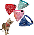 Cat and Puppy Bandana Collar Set, 4 Pack Adjustable Cotton Pet Neck Scarves with Buckle, Cute Patterns for Daily Wear & Holiday Photos