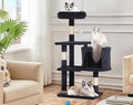 Cat Tree Tower, 36" Small Cat Tower for Indoor Cats with Cat Scratching Post with Bed, Cat Condo, Multi-Level Cat Climbing Tower Cat Trees Cat Furniture Activity Center, Dark Grey