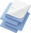 Incontinence Bed Pads - 18x24 | Cotton Blend | Washable Bed Pads for Adults, Children, Pets and Seniors Waterproof | Pack of 4, Blue, by Royal Care