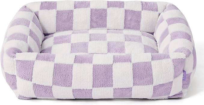 LE SURE Cute Dog Bed for Medium Dogs - Washable Pet Beds,Cozy Rectangle Orthopedic Sofa with Jacquard Shaggy Plush & Anti Slip Bottom,30x24x8inches