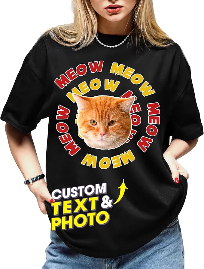 H-DEWALL Custom Shirts Custom Bootleg Rap Shirt for Him Custom Face Shirt with Photo Pet Custom Tees Gift for Dog Cat Lover
