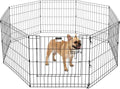 Puppy Playpen - Foldable Metal Exercise Enclosure with Eight 24-Inch Panels - Indoor/Outdoor Fence for Dogs, Cats, or Small Animals by PETMAKER