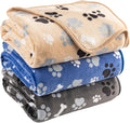 Dog Blanket Paw Bone Pattern 1 Pack 3 Colorful 40"*30" Super Soft Warm Flannel Sofa Cover Car Bed Protector, Urine Proof Washable Outdoor Pet Blanket for Puppy Large Dogs & Cats