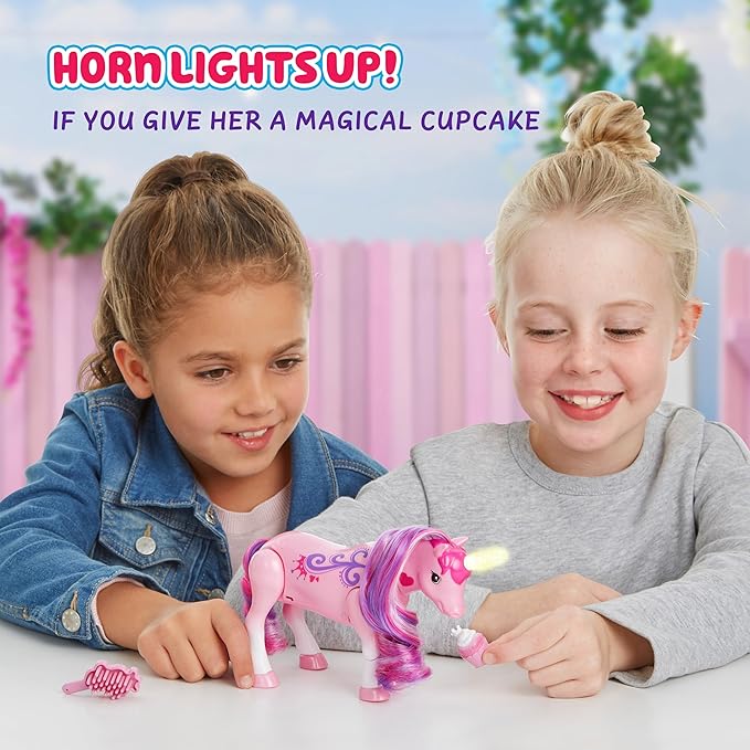 Little Live Pets Sparkles The Unicorn Toy, Musical Dancing Pony Toy with Light Up Rainbow Horns, Interactive Animal Toys for Kids of Ages 5+