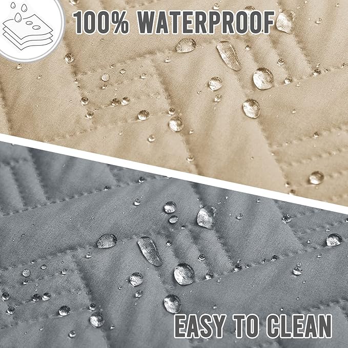 BOCTOPUG Dog Bed Cover for Pets - Blankets Rug Pads for Couch Protection Waterproof Bed Covers Dog Blanket Furniture Protector Reusable Changing Pad (Dark Grey+Beige, 20"x30")