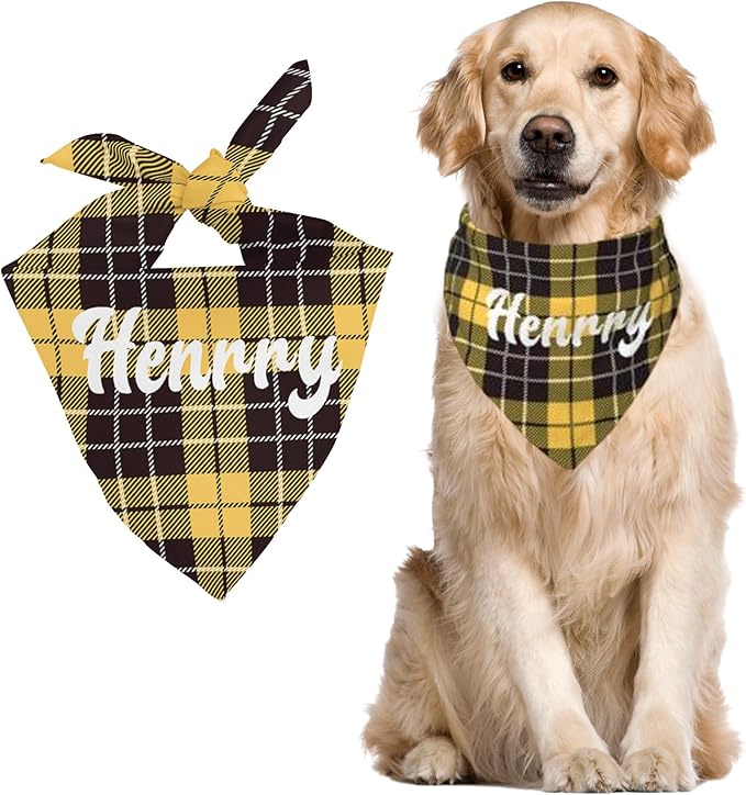 Custom Pet Scarf Personalized Dog Bandana with Name Personalized Add Your Text Bibs Triangle Head Scarfs Gift for Small Medium Large Dogs Cats Baby Puppy Pets Accessories