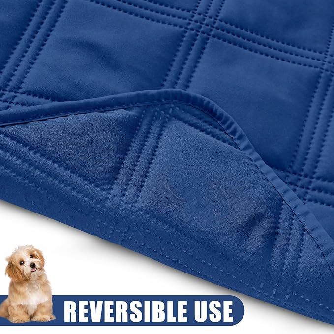 Smiry Waterproof Dog Bed Cover Blanket 40x50, Soft Reversible Pet Blanket, Washable Leakproof Cats Dogs Couch Cover for Sofa, Couch, Furniture, Navy/Navy