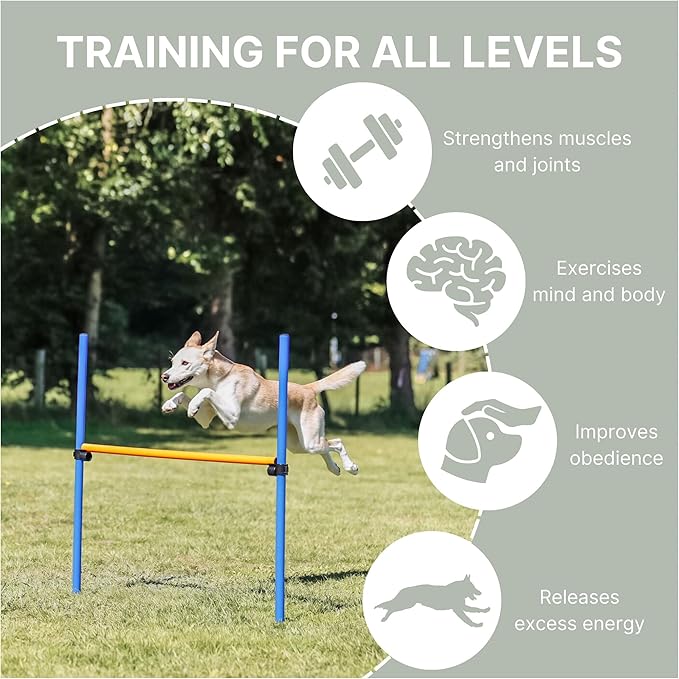 TRIXIE Agility Hurdle Adjustable Dog Jump, Ideal for Beginners & Advanced, Dog Obstacle Course Equipment 1 x Hurdle