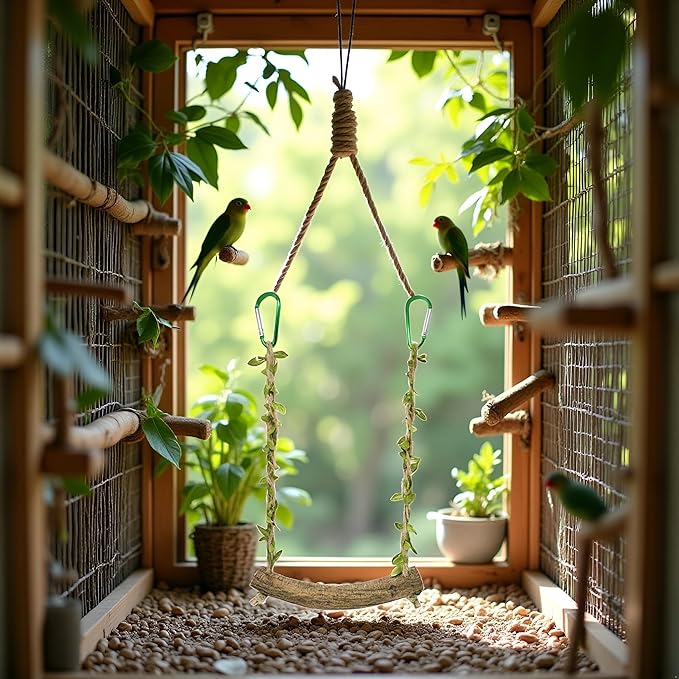 Chicken Swing Chicken Toy Perch Chicken Stand Bird Chew Toy for Birds Parrots Training Stand Holder Bird Toy Chickens and Parrots Bird Swings Birdcage Accessories
