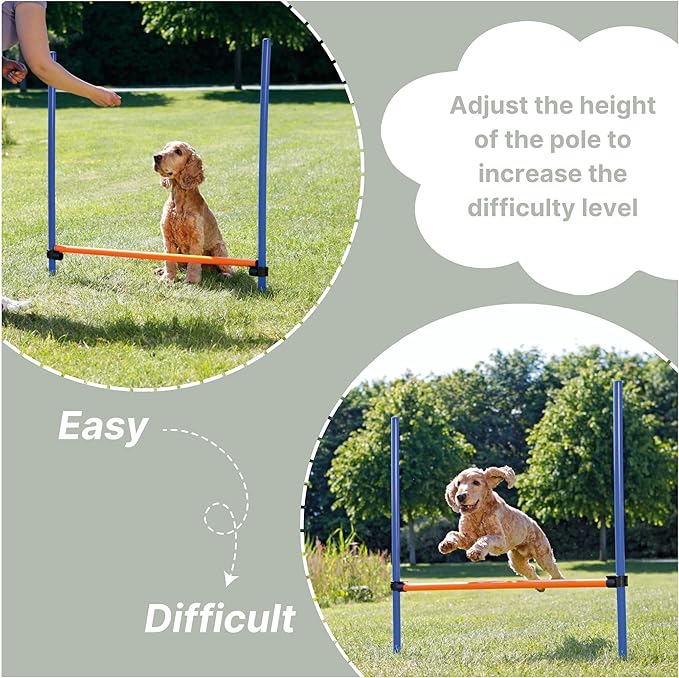TRIXIE Agility Hurdle Adjustable Dog Jump, Ideal for Beginners & Advanced, Dog Obstacle Course Equipment 1 x Hurdle