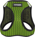 Best Pet Supplies Voyager Step-in Air Harness - All Weather Mesh, Reflective, No Pull Harness for Dogs, Cats - Secure with Hook & Loop Fastener, Buckle, Double D-Rings - Lime Green 2-Tone, XL