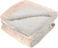 PETMAKER Dog Blanket - 60x80in Reversible Sherpa Blanket - Throw Blankets for Bed, Couch, Crate, or Car - Machine Washable Puppy Essentials (Tan)