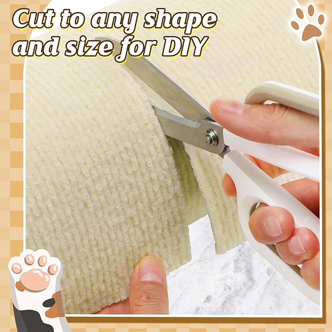 39.3''x14.6'' Trimmable Cat Scratch Furniture Protector - Climbing Self-Adhesive Cat Scratching Pad Mat, Couch Protector from Claws for Scratch Post Cat Tree Shelves Wall, Beige