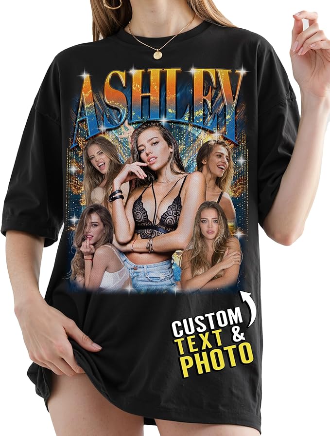 Custom Bootleg Rap Shirt with Photo Text, Vintage Custom Picture Shirt for Girlfriend, Boyfriend, Dad, Mom, Pet Lover Friend
