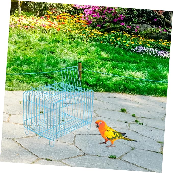 Milisten Portable Bird Carrier Travel Cage Lightweight Handheld Wire Cage for Small Birds Parrots Conures Cockatiels with Breathable Design for Outdoor Trips