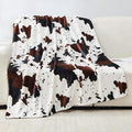 Bnuitland Cow Printed Fleece Flannel Throw Blanket, 300 GSM Double Sided Fuzzy Fluffy Blanket for Bed Sofa Couch Travel, Super Soft Lightweight for Adults and Kids, 60×80 inch