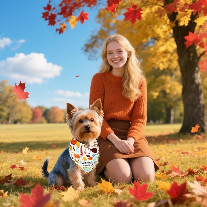 30 Pcs Fall Dog Bandanas Bulk for Small Dogs 18 Inch Stitch Edge Dog Bandanas Autumn Scarves for Puppy Cats Breed Grooming S