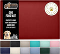 GORILLA GRIP 100% Waterproof Raised Edge BPA Free Silicone Pet Feeding Mat, Dog Cat Food Mats Contain Spills Protects Floors, Placemats for Cats and Dogs Water Bowl, Pets Accessories 32x24 Red