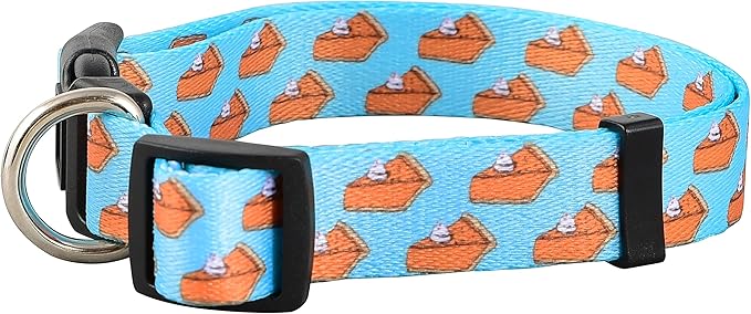 Native Pup Thanksgiving Dog Collar- Fall Collars for Dogs- Autumn Leaf, Turkey, Pumpkin Pie, Holiday Leaves- Girl Boy Puppy- Adjustable for Small, Medium, Large Breeds (Pumpkin Pie, Medium)