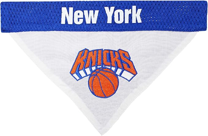 Pets First NBA Dog Bandana - New York Knicks Reversible Pet Bandana. 2 Sided Home & Away Sports Bandana with a PREMIUM Embroidery TEAM Logo, Large/X-Large