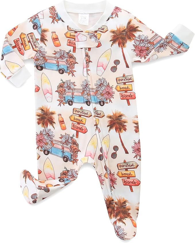 Neutral Baby Clothes Boy Girl Footed Cotton Long Sleeve Double Zipper Onesie