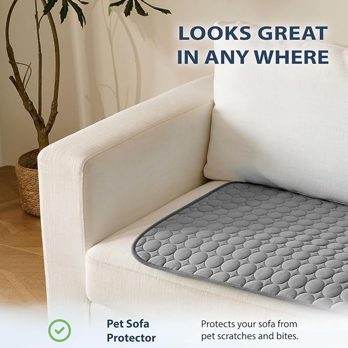 MICROCOSMOS Summer Cooling Mat & Sleeping Pad- Water Absorption Top, Materials Safe, Easy Carry, EZ Clean. Keep Cooling for Pets, Kids and Adults.(Drak Grey, 48" x48")