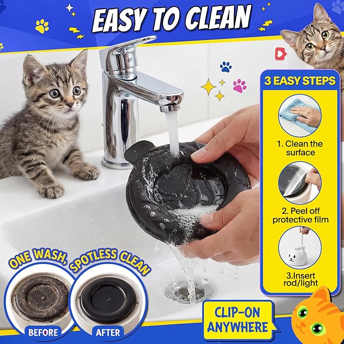 Interactive Cat Toys for Indoor Cats - Automatic Flying Bird Feather Toy, USB Rechargeable Electric Cat Teaser with Strong Sticky Base, Smart Motion Self-Play Toy for Bored Cats(Yellow)