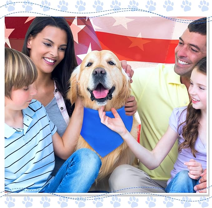 Abbylike 20 Pcs Sublimation Blank Dog Bandanas Plain Bandanas for Dogs Heat Transfer Triangle Bibs DIY for Puppy Cat Pets Birthday Costume Accessories Party Decoration (Blue,Small)