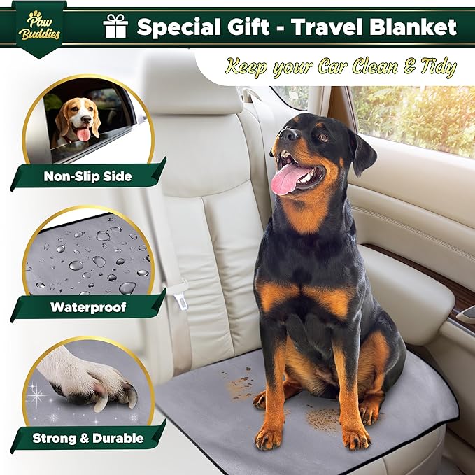Paw Buddies Waterproof Blanket 80"x90" – Reversible Microfleece Throw for Couples, Pets & Family – Leakproof, Machine Washable Bed & Sofa Protector for Home or Travel