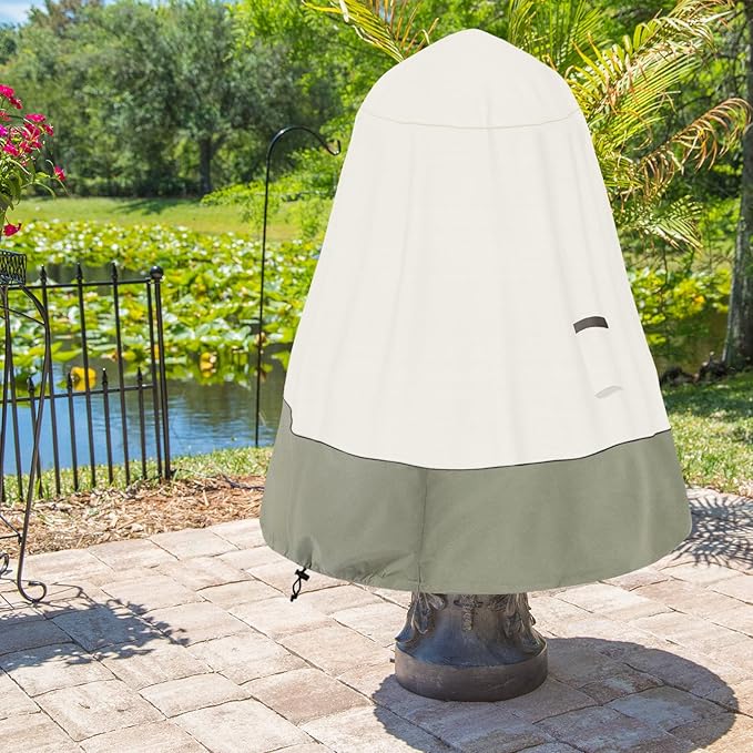 Bitubi Fountain Cover（40"x50"） 600D Oxford Cloth Garden Fountain Statue Protective Cover with Drawstring Waterproof Windproof Fountain Protector