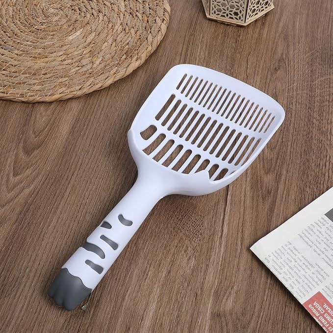 Cat Litter Scoop, Cat Scooper for Litter Box Cats and Dog Poop Collector Plastic Kitty Litters Scoop Deep Shovel with Thin Sifting Holes for Home Litters Box
